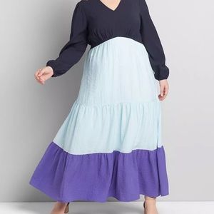 Lane Bryant dress with navy, turquoise & purple 26